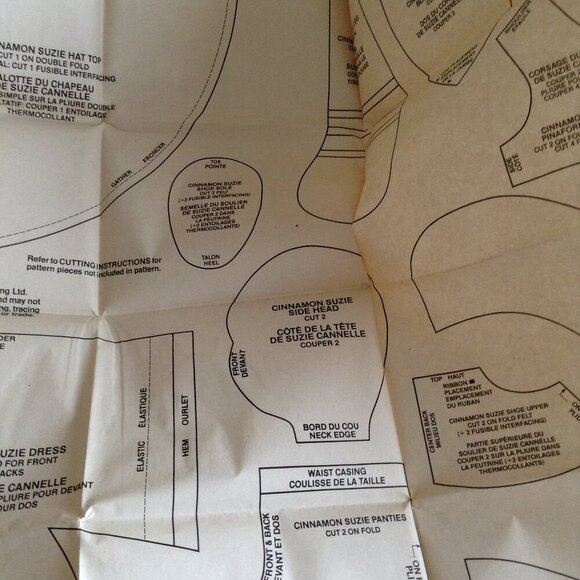 Dollcraft Uncut Pattern # 101 Vintage 1982 Candy Family Cinnamon Suzie Rag Doll - Picture 7 of 7